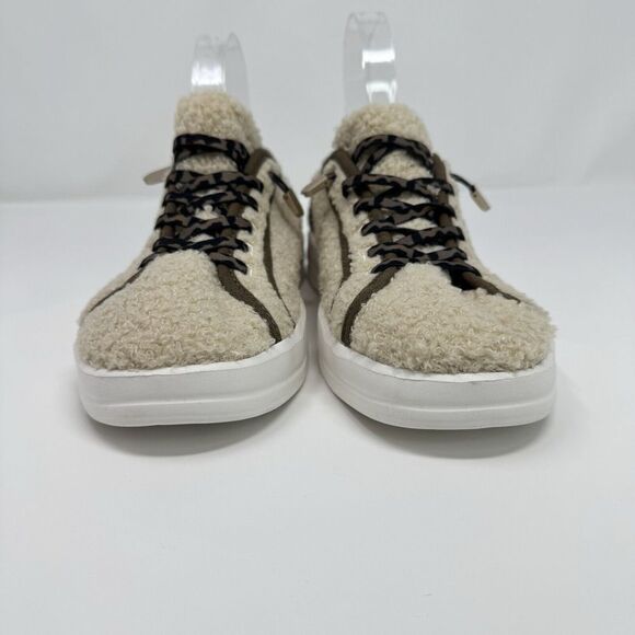 Hey Dude Karina Sherpa Slip On Shoes 8 Beige Marshmallow Leopard Lightweight - Picture 4 of 14